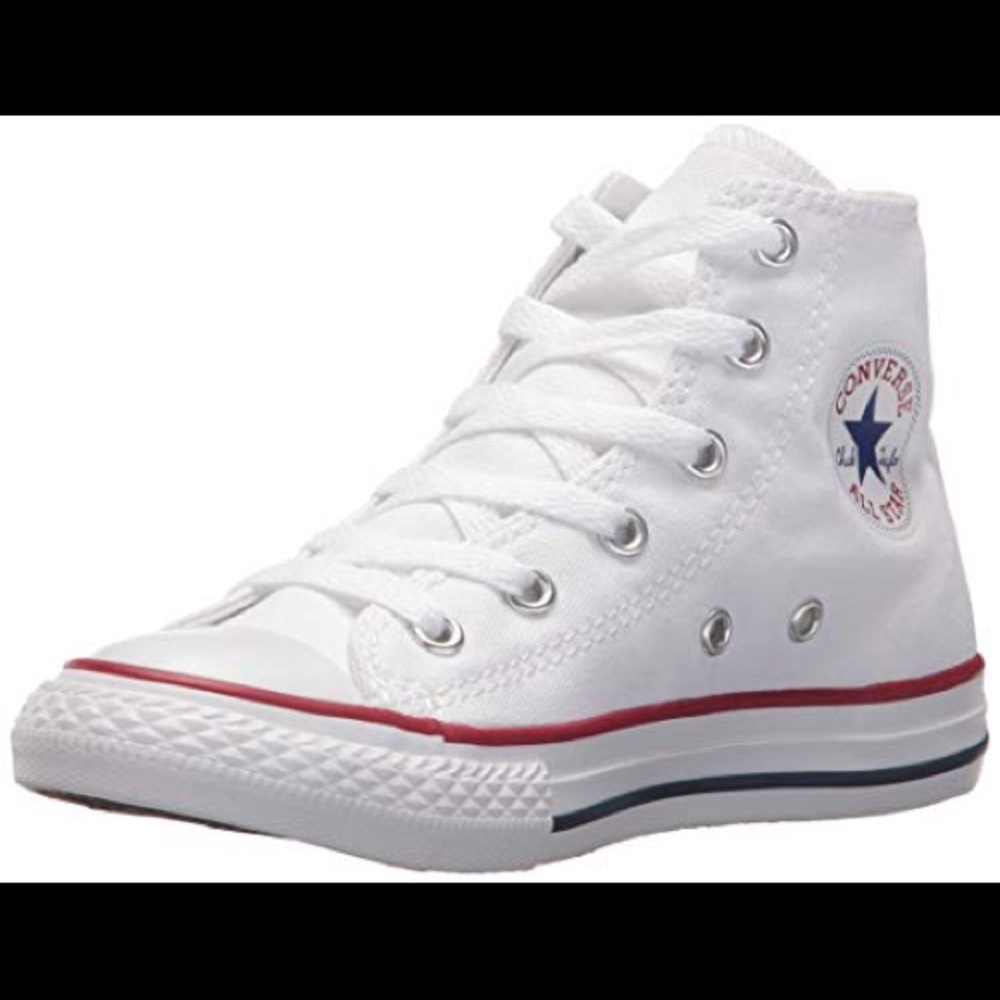 Gently used white high top converse